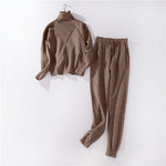 Turtleneck Pullover Sweatshirts Knit Pants Suit