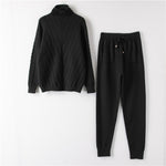 Turtleneck Pullover Sweatshirts Knit Pants Suit